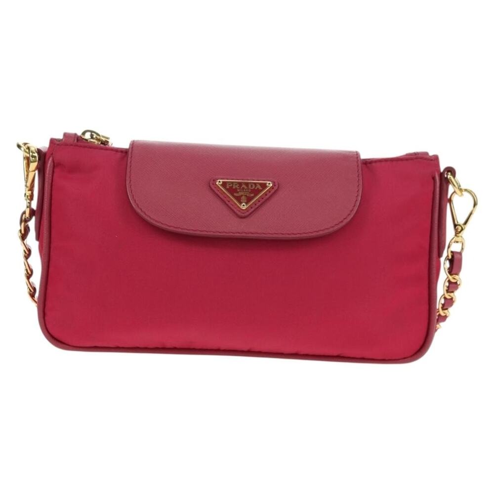 Prada Nylon Chain Shoulder Bag Pink